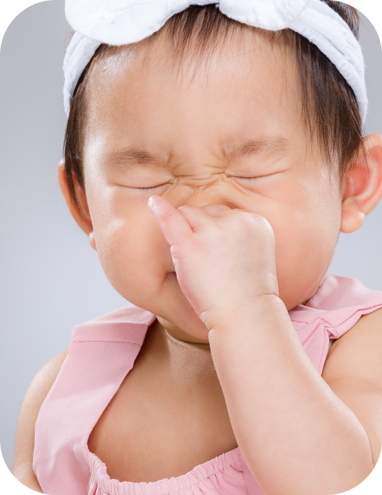 Baby's runny nose.