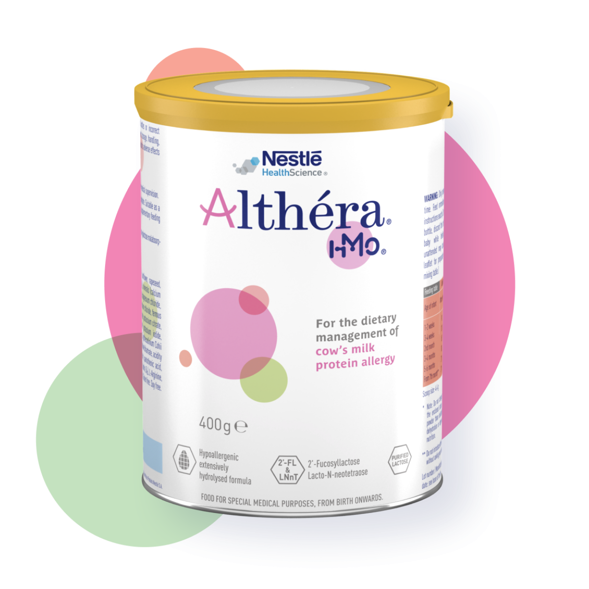 A can of Althéra HMO formula for children with cow’s milk protein allergy, developed by Nestlé Health Science.