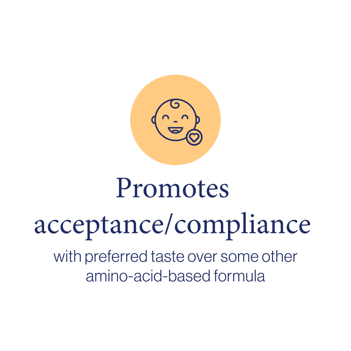 Promotes acceptance and compliance with preferred taste over some other amino-acid-based formulas.